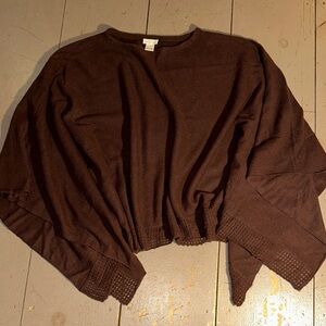 Garnet Hill Cashmere Burgundy Poncho Wrap